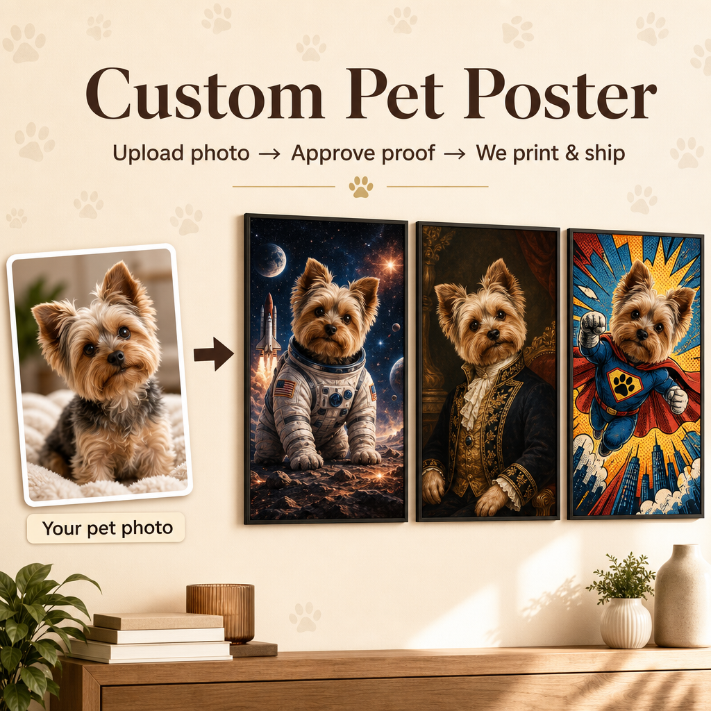Custom Pet Poster – Personalized Dog or Cat Wall Art
